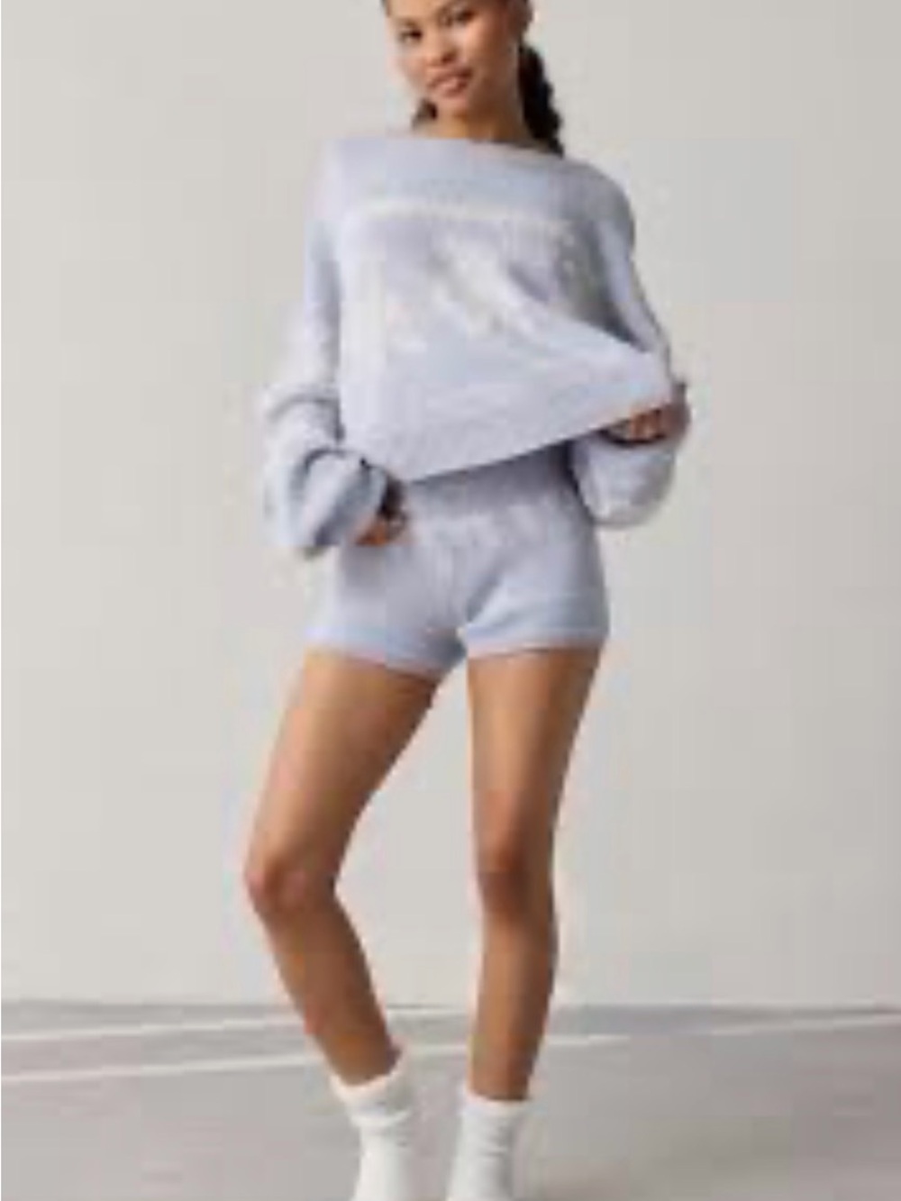 Urban Outfitters Light Blue Knit Lounge Shorts